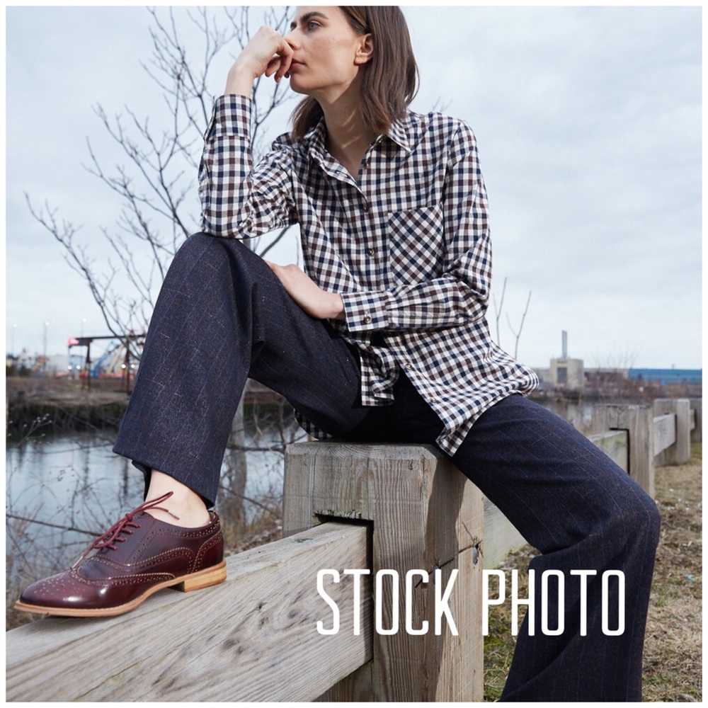 Halogen Gingham Shirt Button Down Long Sleeve - image 1